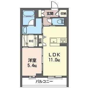 ユーフォネス(1LDK/3階)の間取り写真