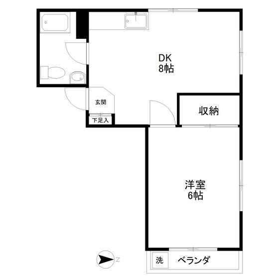 三田吉祥寺コーポ(1DK/1階)の間取り写真