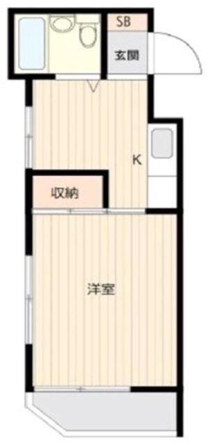 沼袋ハイム(1K/3階)の間取り写真