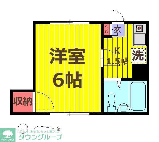 昭建コーポ(1K/2階)の間取り写真