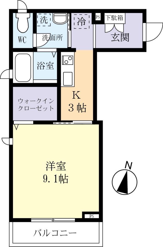 エミグランド大栄(1K/1階)の間取り写真