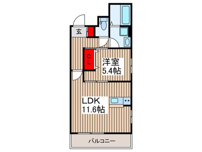 ルッソ東浦和(1LDK/3階)の間取り写真