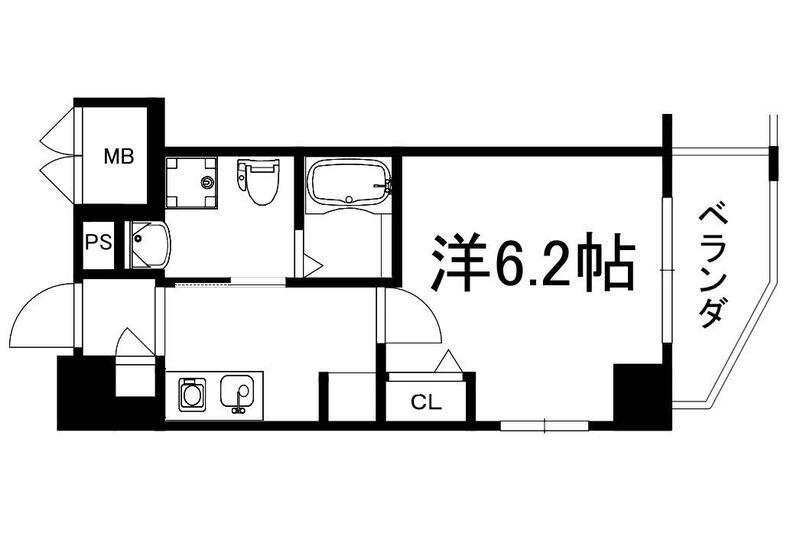 エイペックス京町堀II(1K/7階)の間取り写真