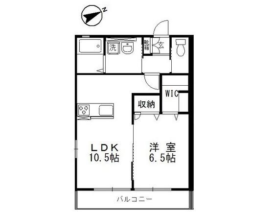 ルーチェ・ソラーレI(1LDK/2階)の間取り写真