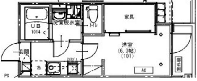 KEIAI RESIDENCE 北習志野III(1K/1階)の間取り写真