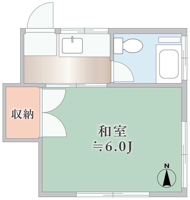すみれ荘(ワンルーム/2階)の間取り写真