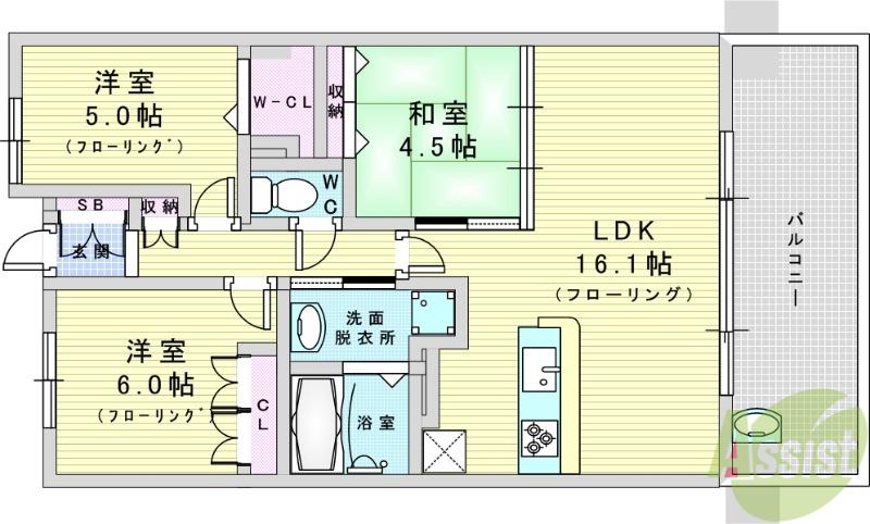 プラウド江坂(3LDK/10階)の間取り写真
