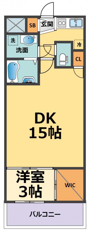 セレニテ甲子園I(1DK/3階)の間取り写真