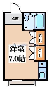 ブルージェつばき(ワンルーム/5階)の間取り写真