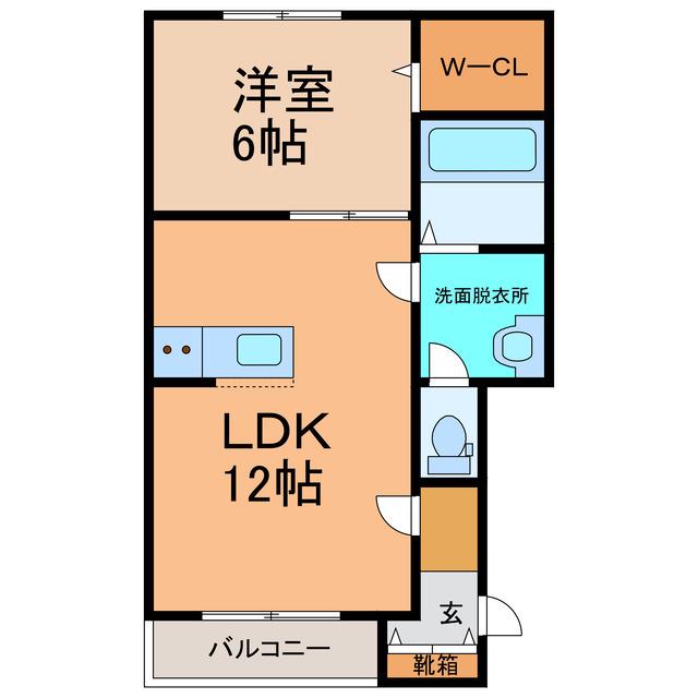 NIPE(1LDK/1階)の間取り写真