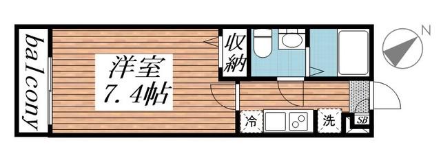 AXIS八千代台(1K/3階)の間取り写真