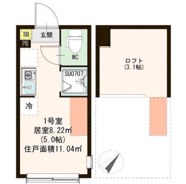 CASA ESPERANZA 桜台(ワンルーム/1階)の間取り写真