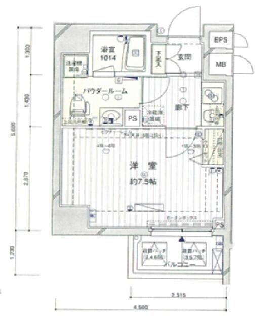メインステージ押上II(1K/2階)の間取り写真