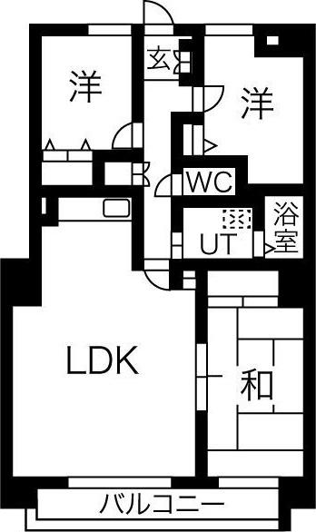 ヴィアーレマルフク南館(3LDK/7階)の間取り写真