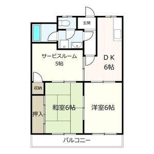 グリーンビレッジ(2SDK/2階)の間取り写真