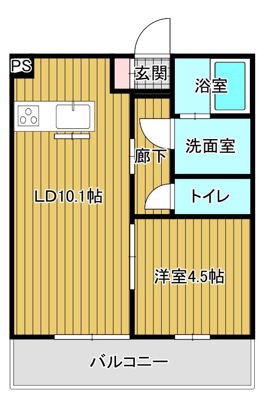 アルトピアーノIII(1LDK/2階)の間取り写真