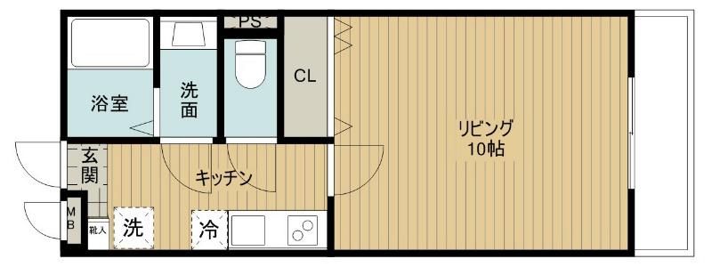 リゾナーレ和合町(1K/3階)の間取り写真