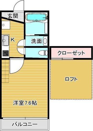 FERIO吹田(1K/2階)の間取り写真