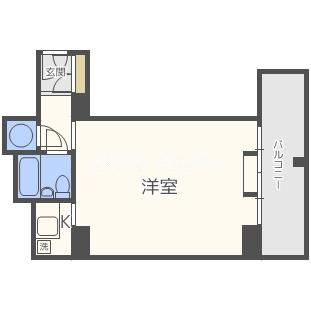 心斎橋ロンコート(1K/8階)の間取り写真