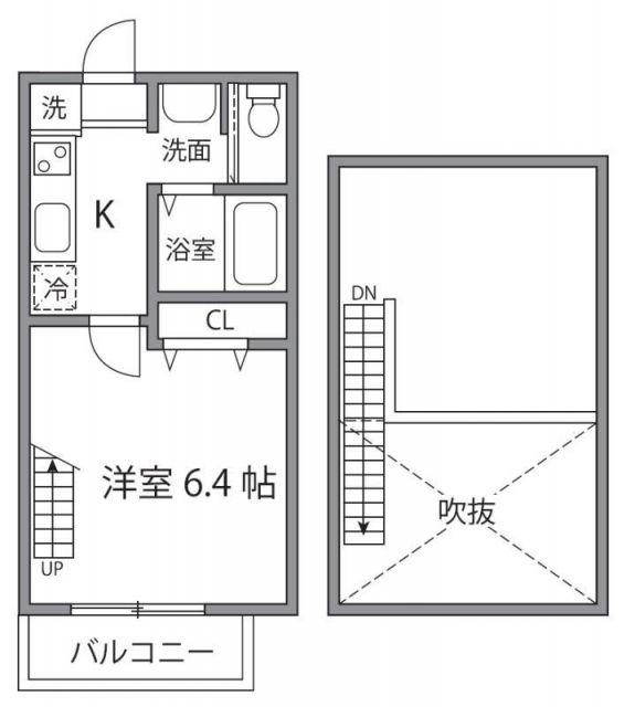 セピアコート仙川(1K/2階)の間取り写真