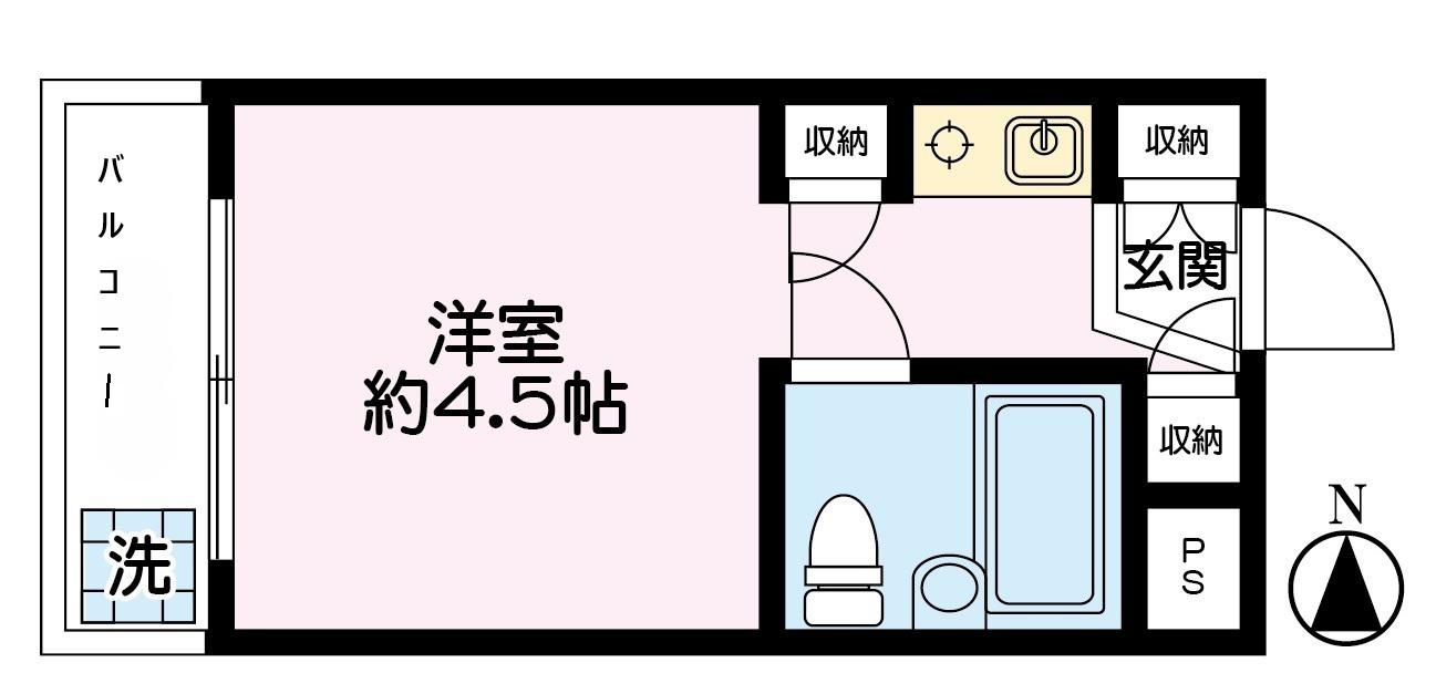 サンラフォーレ(1K/2階)の間取り写真