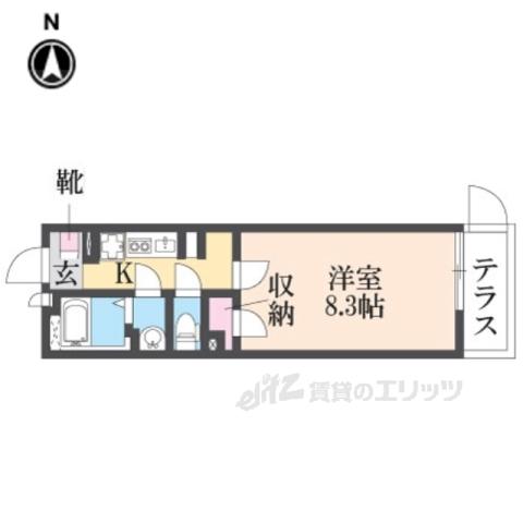 クレイノアンサンク(1K/1階)の間取り写真