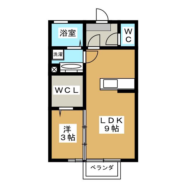 ラヴリィ・パートナー A(1LDK/2階)の間取り写真