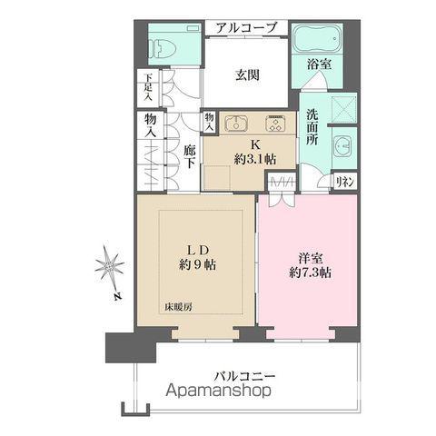 グラングリーン大阪 THE ノース RESIDENCE(1LDK/14階)の間取り写真