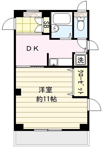 スカイコート日暮里(1DK/3階)の間取り写真
