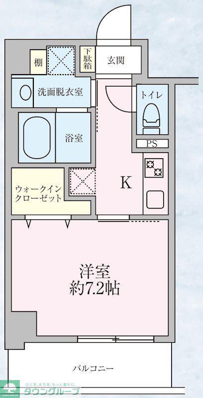 カーロヴィレッタIII(1K/7階)の間取り写真