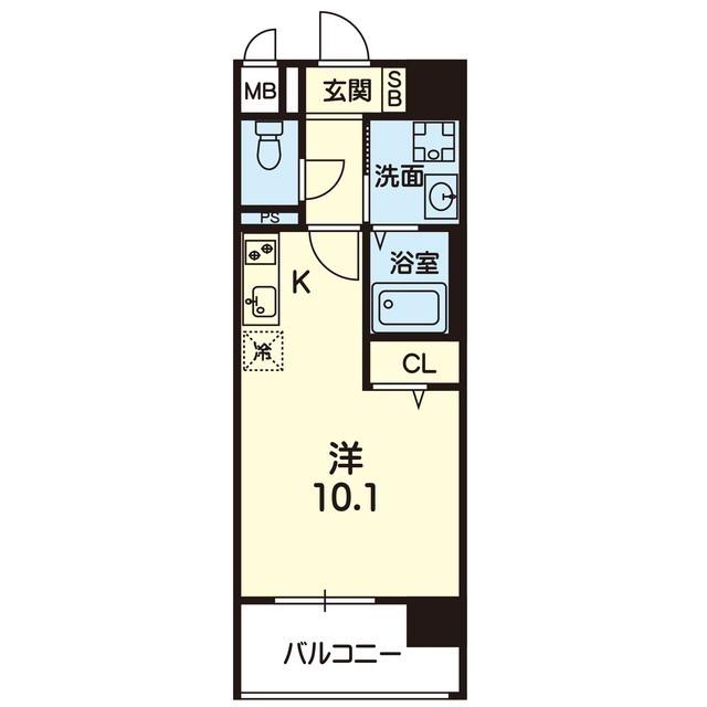 CROIREII(ワンルーム/4階)の間取り写真