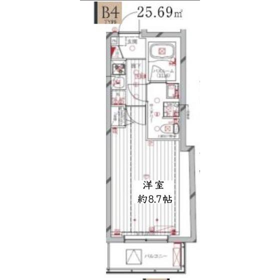 REGALIZ洗足池(1K/3階)の間取り写真