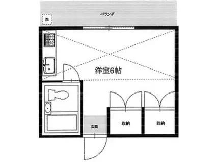 ハイツビッグベアー(ワンルーム/2階)の間取り写真