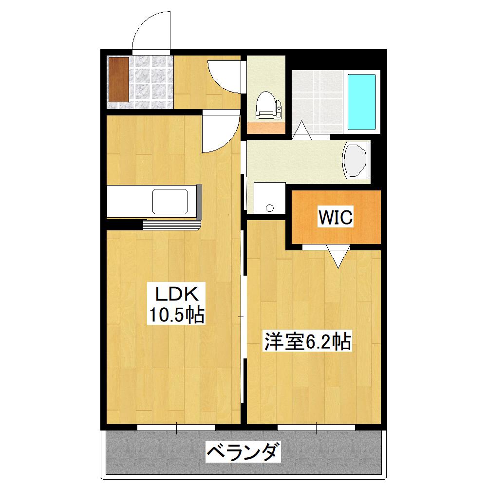 リーフ ニシヤマ(1LDK/2階)の間取り写真