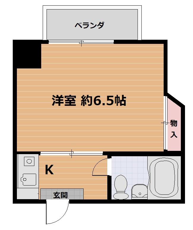 スクエアエフ(1K/2階)の間取り写真
