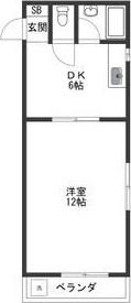 昭栄コーポラス(1DK/2階)の間取り写真
