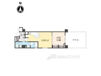 リーガル京都堀川中立売Ⅱ(1LDK/1階)の間取り写真