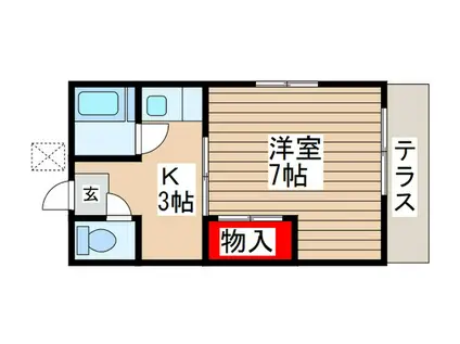 宝住荘(1K/1階)の間取り写真