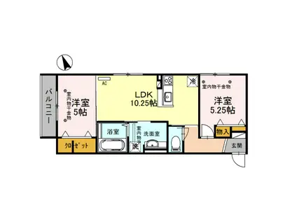 IRいしかわ鉄道 金沢駅 車で9分 3階建 築8年(2LDK/2階)の間取り写真