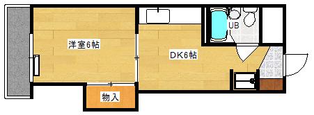 グリーンパ-ク庚午(1DK/3階)の間取り写真