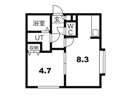 エクセル新札幌(1LDK/2階)の間取り写真