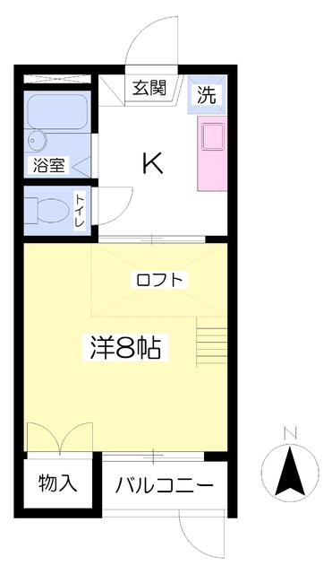 メゾン高平(1K/1階)の間取り写真