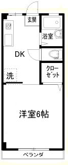 メディソン佐古(1K/2階)の間取り写真