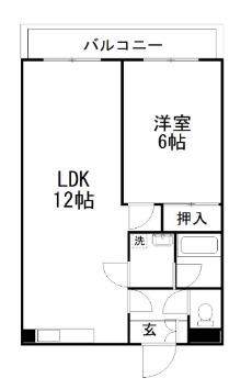 グリーンビラ(1LDK/1階)の間取り写真