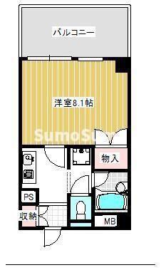イースト神戸本山(ワンルーム/3階)の間取り写真