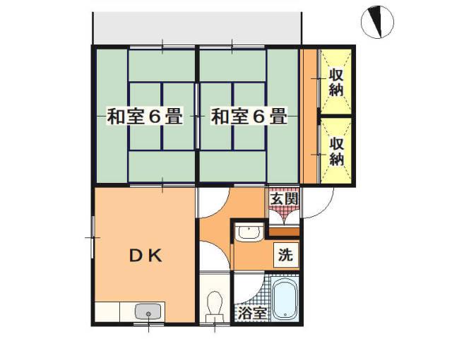ボナール伊豆高原(2DK/1階)の間取り写真