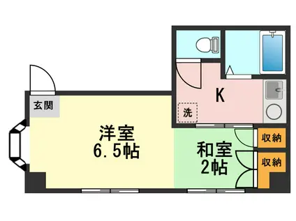 リベラル大橋(2K/2階)の間取り写真