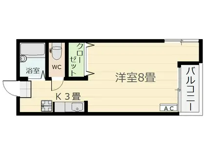 EARTH FLATS(1K/3階)の間取り写真