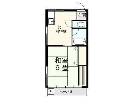 昌栄ビル(1K/2階)の間取り写真