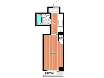 シゴーニュ吉野(1K/4階)の間取り写真